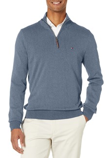 Tommy Hilfiger mens Long Sleeve Cotton Quarter Zip Pullover Sweater   US
