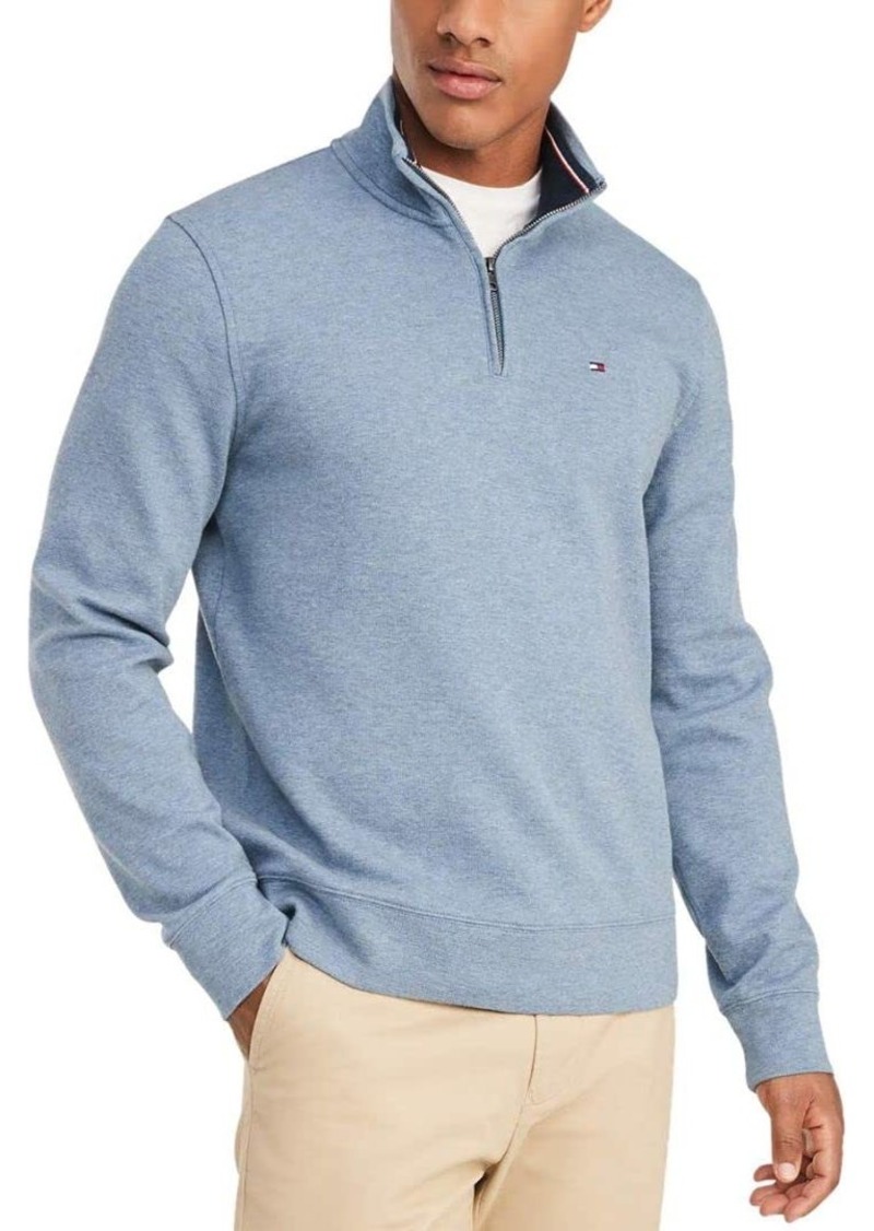 Tommy Hilfiger Mens Long Sleeve Fleece Quarter Zip Pullover Sweatshirt   US