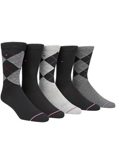 Tommy Hilfiger Men's 5-Pk. Argyle Premium Crew Socks - Black