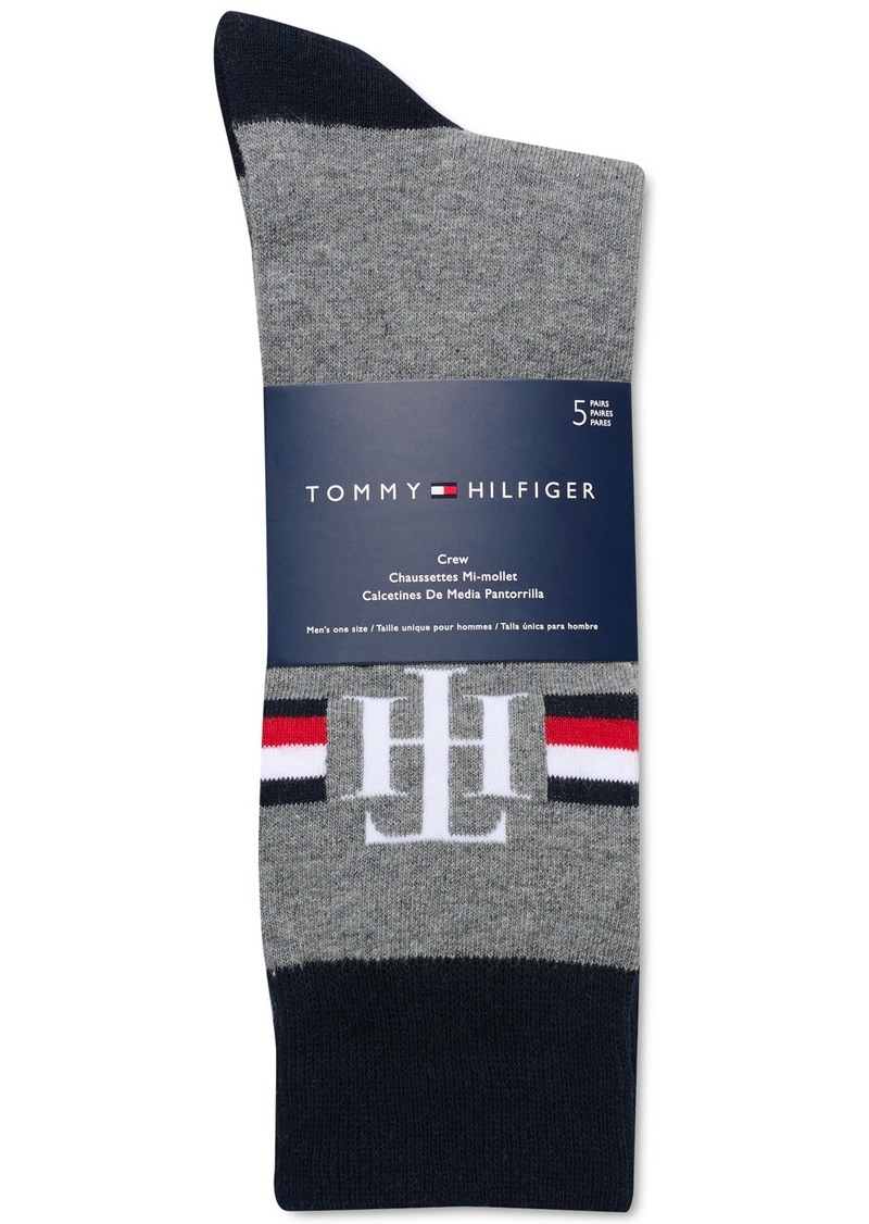 Tommy Hilfiger Men's 5pk. Logo Crew Socks - Heather Grey