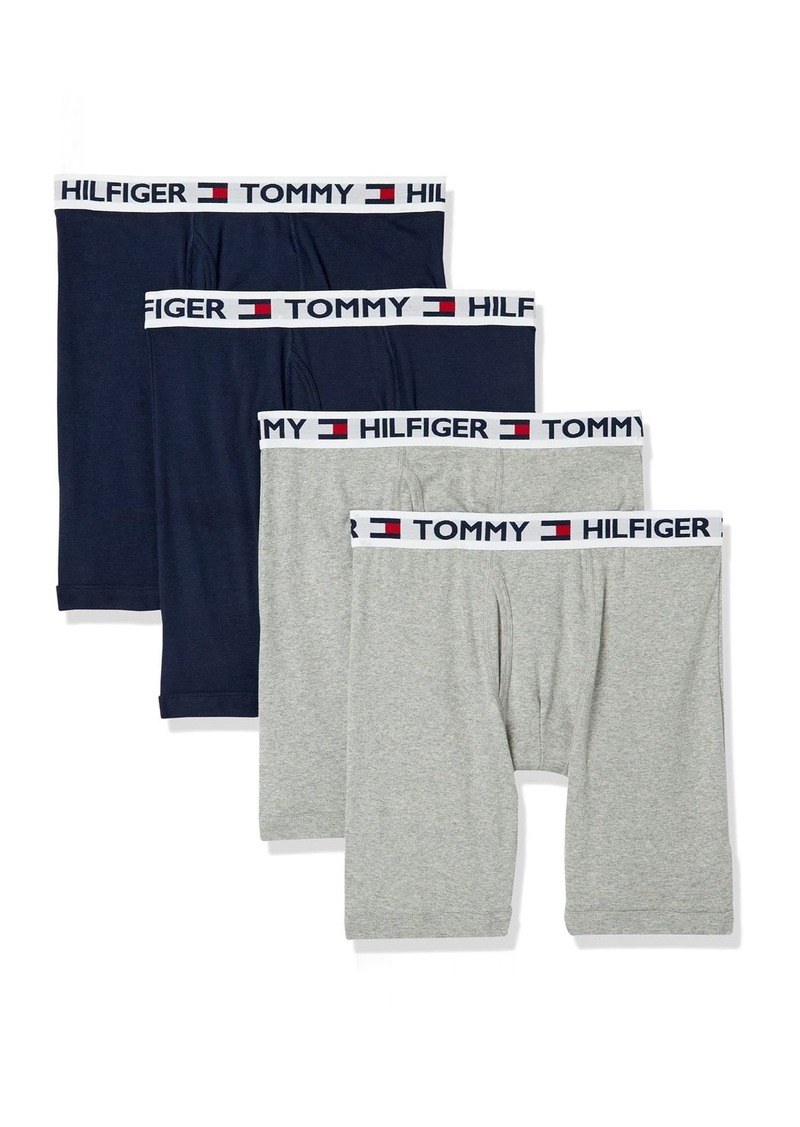 Tommy Hilfiger Men's 4 Pocket Boxer Brief Grey/Navy