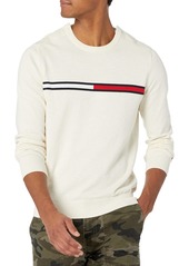 Tommy Hilfiger mens Adaptive Logo Crewneck With Velcro Brand Closure Shoulders Sweater B2561   US
