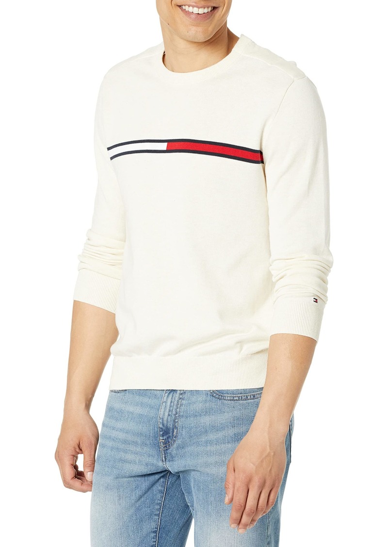 Tommy Hilfiger Men's Adaptive Logo Stripe Sweater  S