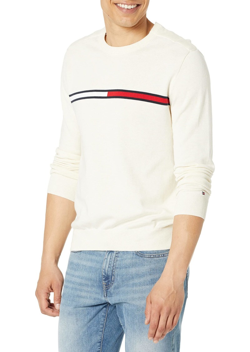 Tommy Hilfiger Men's Adaptive Logo Stripe Sweater  M