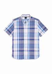 Tommy Hilfiger Men's Adaptive Magnetic Button Shirt Short Sleeve Custom Fit  XL
