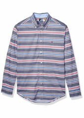 Tommy Hilfiger Men's Adaptive Magnetic Long Sleeve Button Down Shirt Custom Fit APPLE RED XL