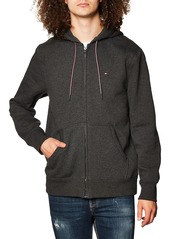 Tommy Hilfiger Men's Adaptive Plain Hoodie Sweatshirt with Magnetic Zipper