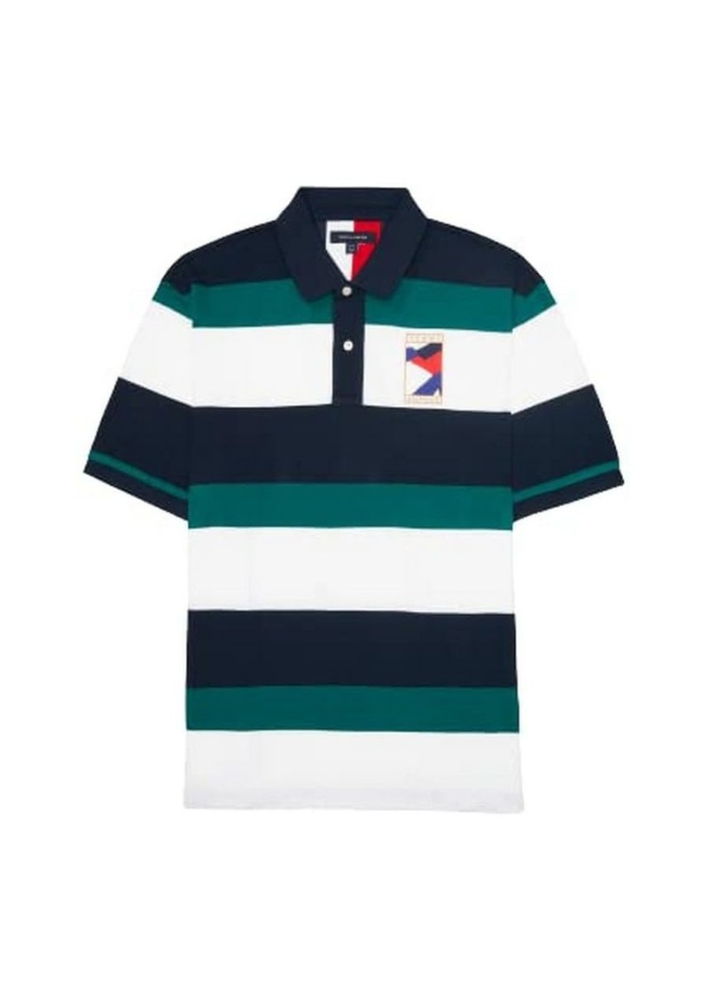 Tommy Hilfiger Men's Adaptive Regular Fit Block Stripe Polo