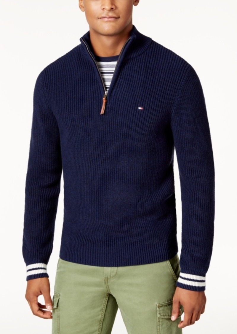 Tommy Hilfiger Tommy Hilfiger Men's Barney Knit Quarter-Zip Sweater ...