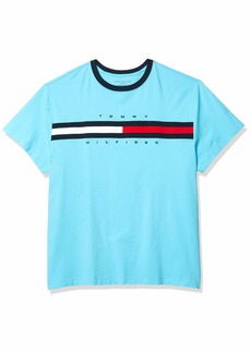 Tommy Hilfiger Men's Big & Tall Big and Tall Flag Logo T Shirt Bachelor-Button-Print X-Large-TL