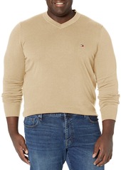 Tommy Hilfiger Men's Big Essential Long Sleeve Cotton V-Neck Pullover Sweater  3XL-Tall