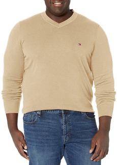 Tommy Hilfiger Men's Big Essential Long Sleeve Cotton V-Neck Pullover Sweater  L-Tall