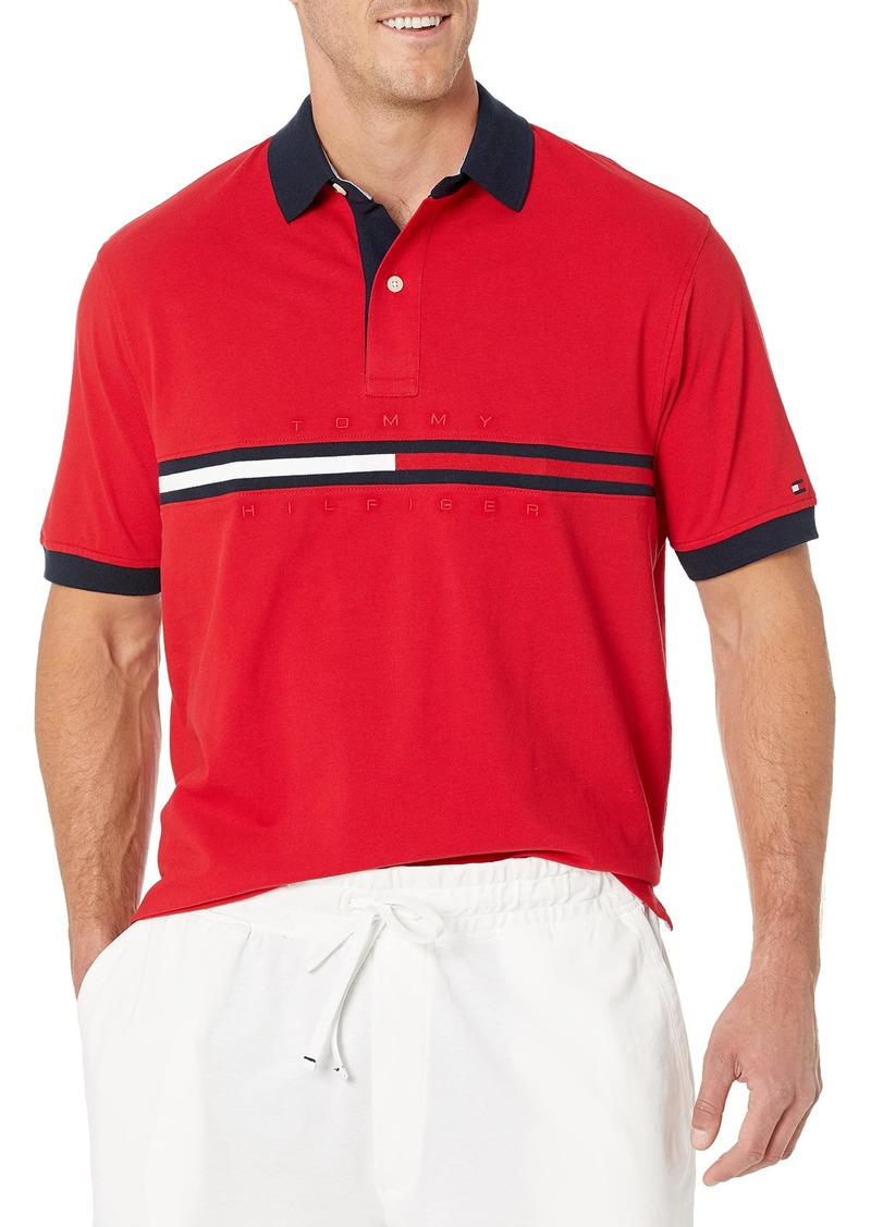 Tommy Hilfiger Men's Big & Tall Short Sleeve Polo Shirt in Custom Fit