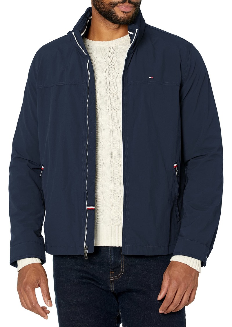 Tommy Hilfiger Men's Big and Tall Stand Collar Lightweight Yachting Jacket navy 3XT
