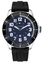Tommy Hilfiger Men's Black Silicone Strap Watch 44mm, Created for Macy's
