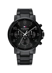Tommy Hilfiger Mens Black Stainless Steel Bracelet Watch 44mm, Created for Macys