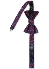 Tommy Hilfiger Men's Botanical Bow Tie & Tipped Pocket Square Set - Navy/red