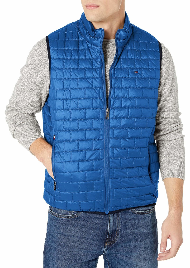 tommy hilfiger men's box quilted lightweight ultra loft vest