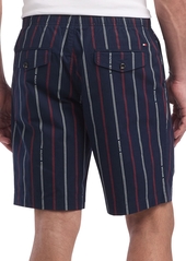 "Tommy Hilfiger Men's Brooklyn Straight Fit Foulard Striped 9"" Shorts - Carbon Navy"