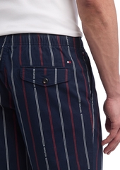"Tommy Hilfiger Men's Brooklyn Straight Fit Foulard Striped 9"" Shorts - Carbon Navy"