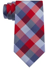 Tommy Hilfiger Men's Buffalo Check Tartan Silk Tie - Navy