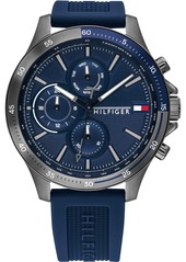 Tommy Hilfiger Men's Chronograph Navy Silicone Strap Watch 46mm
