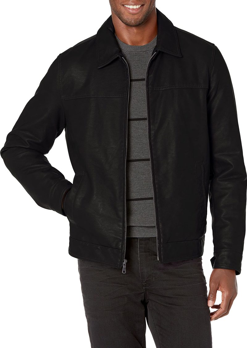 Tommy Hilfiger Men's Big and Tall Classic Faux Leather Jacket black