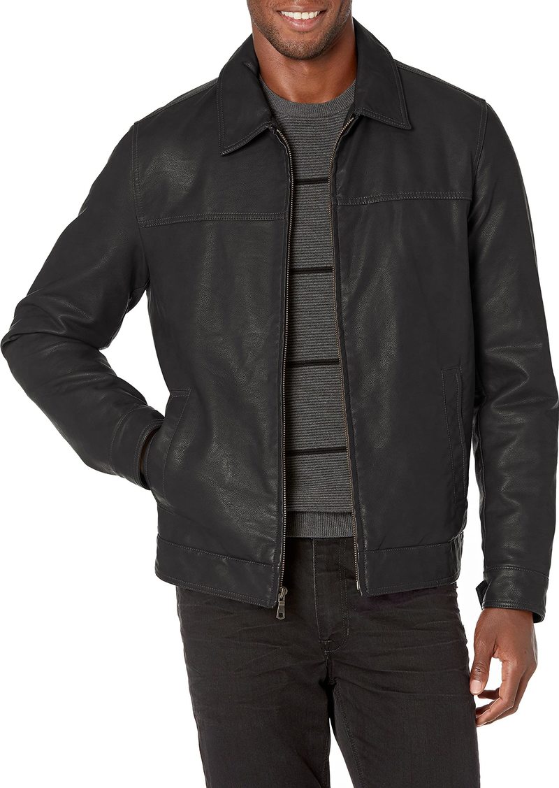 Tommy Hilfiger Men's Classic Faux Leather Jacket dark brown