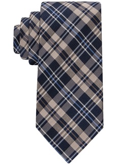 Tommy Hilfiger Men's Classic Plaid Tie - Navy/taupe