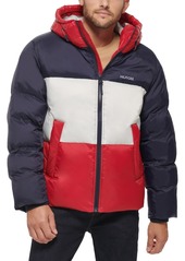 Tommy Hilfiger Men's Colorblock Performance Hooded Puffer Jacket - Royal Combo