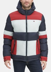 Tommy Hilfiger Men's Colorblocked Hooded Puffer Coat, Created for Macy's