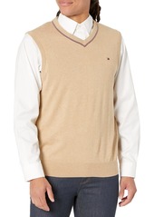 Tommy Hilfiger mens Cotton Sweater Vest B2803 Lt Beige Htr  US