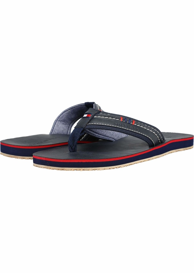 Tommy Hilfiger Men's Destino Flip Flop Navy Multi 40