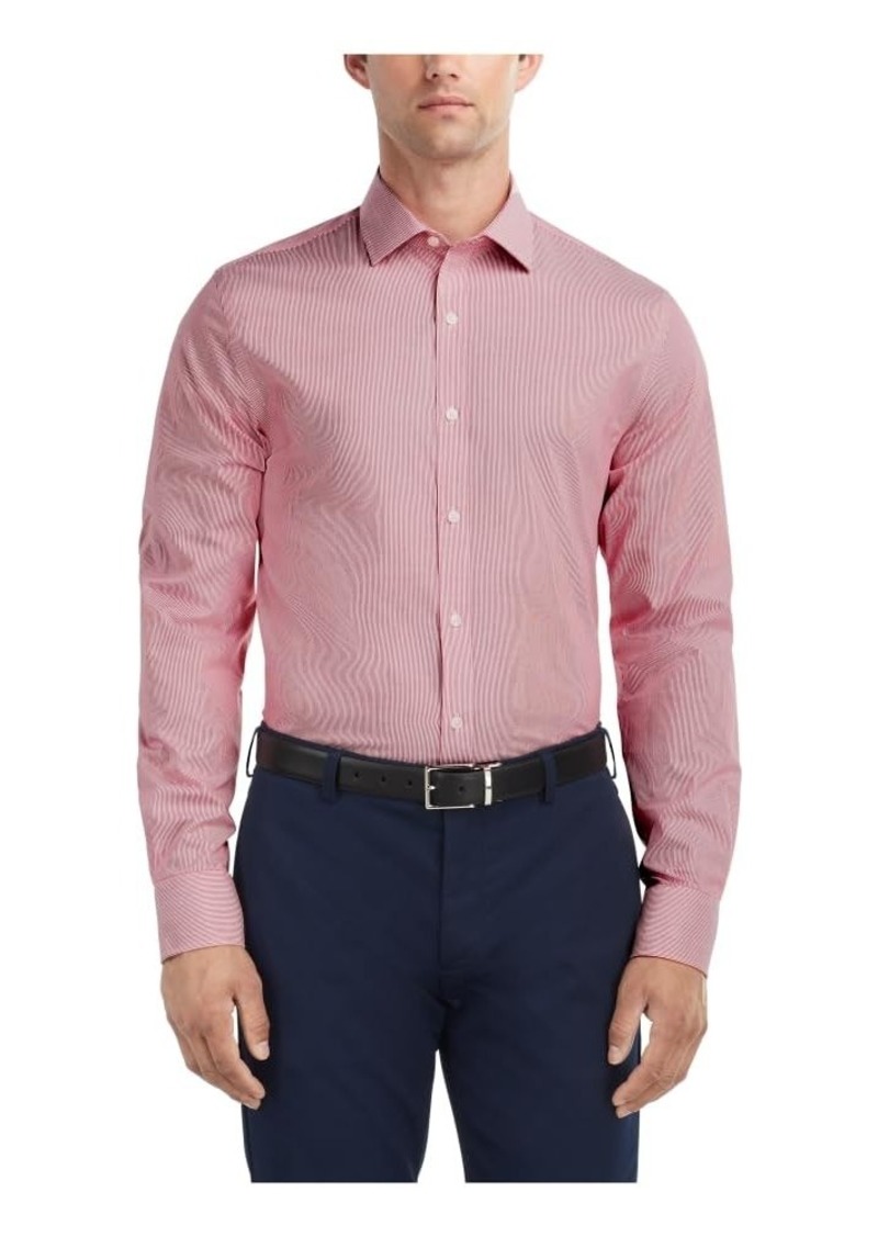 Tommy Hilfiger Men's Dress Shirt Slim Fit Essentials Jester RED