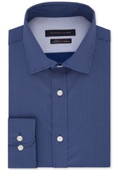 Tommy Hilfiger Men's Fitted Non-Iron Th Flex Performance Stretch Grid Dress Shirt