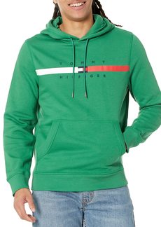 Tommy Hilfiger Men's Flag Stripe Hoodie Sweatshirt ECHOS of Green XL