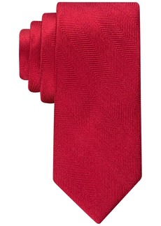 Tommy Hilfiger Men's Herringbone Solid Tie - Red