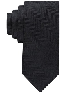 Tommy Hilfiger Men's Herringbone Solid Tie - Black