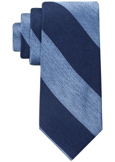 Tommy Hilfiger Men's Herringbone Stripe Tie - Navy Blue