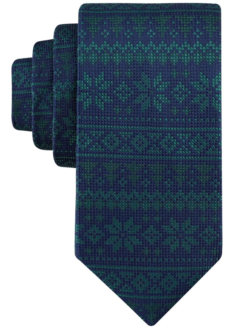 Tommy Hilfiger Men's Jeremiah Fair Isle Tie - Navy/green