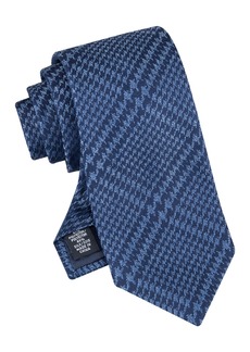 Tommy Hilfiger Men's Large Houndstooth Plaid Tie - Navy/blue