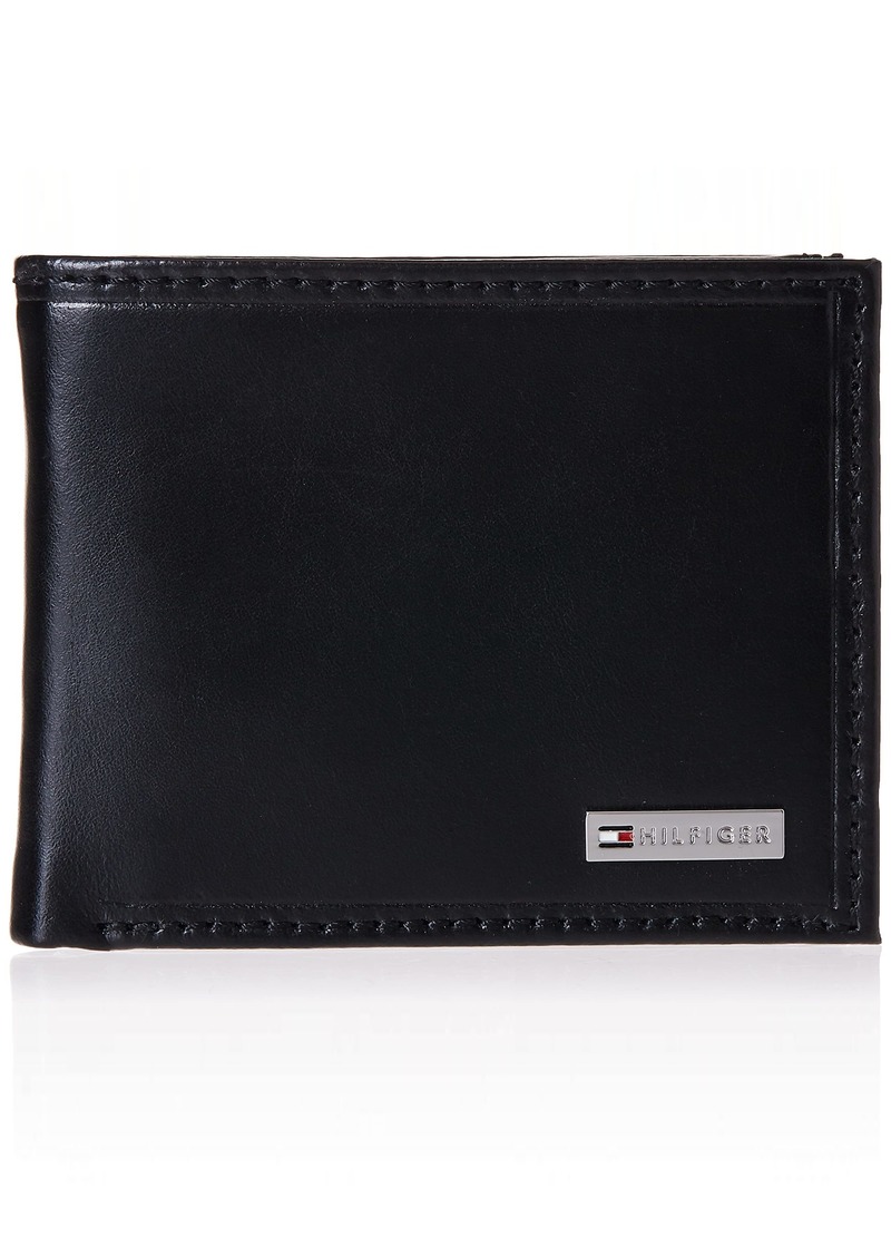 Tommy Hilfiger Leather Men's Multi-Card Passcase Bifold Wallet with Removable Card Case