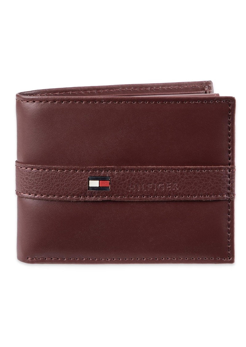 Tommy Hilfiger Men's Leather Wallet – Slim Bifold with 6 Credit Card Pockets and Removable ID Window  One Size