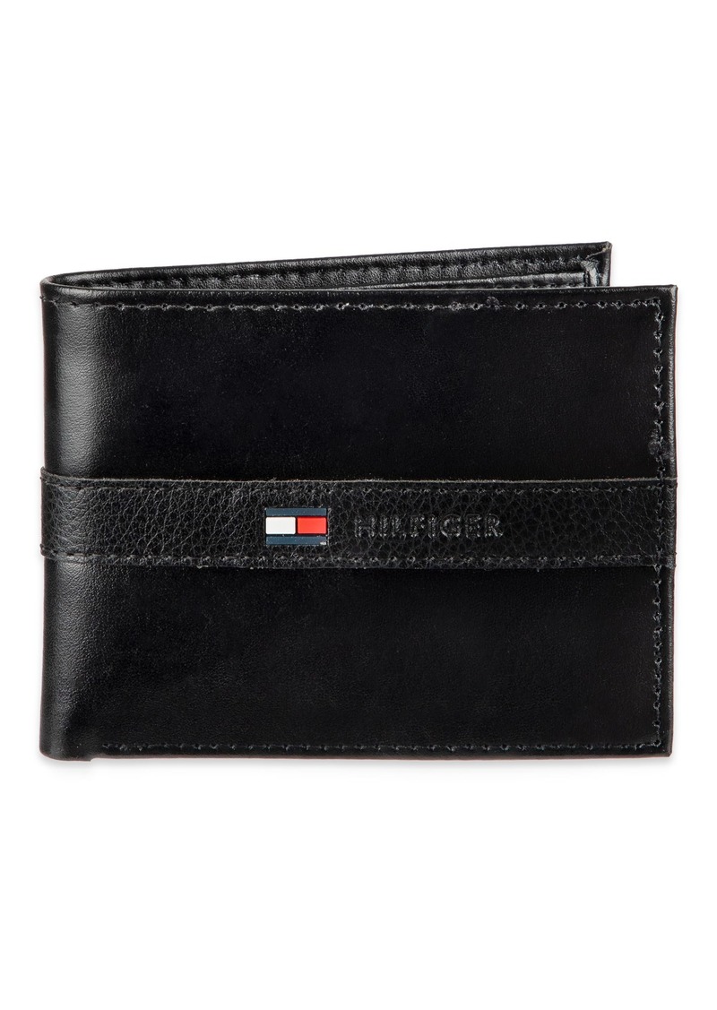 Tommy Hilfiger Men's Leather Wallet - Thin Sleek Casual Bifold with 6 Credit Card Pockets and Removable ID Window