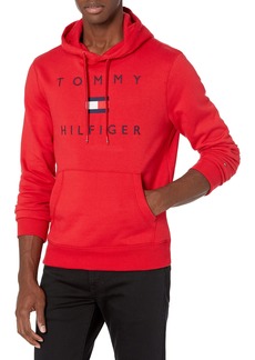 Tommy Hilfiger Men's Long Sleve Stacked Logo Pullover Hoodie Sweatshirt  XS