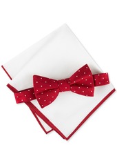Tommy Hilfiger Men's Metcalf Dot Bow Tie & Tipped Pocket Square Set - Red
