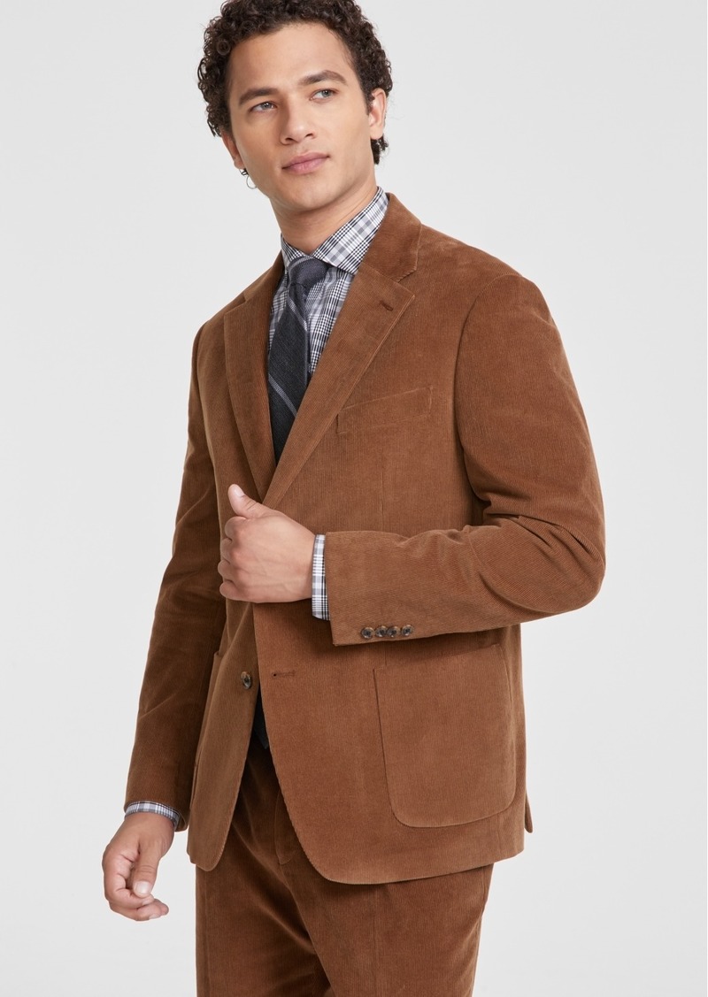 Tommy Hilfiger Men's Relaxed Modern-Fit Corduroy Suit Jacket - Dark Camel