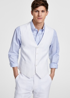 Tommy Hilfiger Men's Modern-Fit Th Flex Stretch Linen Suit Vest - White