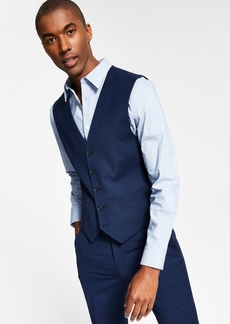 Tommy Hilfiger Men's Modern-Fit Wool Th-Flex Stretch Suit Suit Vest - Blue Sharkskin
