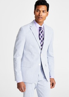 Tommy Hilfiger Men's Modern-Fit THFlex Seersucker Suit Jacket - Blue White